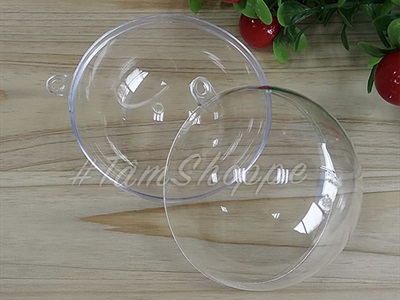 Quả cầu nhựa trong suốt hai mảnh ghép làm trái châu Noel [ĐK6-20cm - Tự ráp] TRAICHAU-40